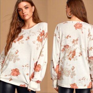 FREE PEOPLE Arielle Oversized Long Sleeve Top NWT Size Medium